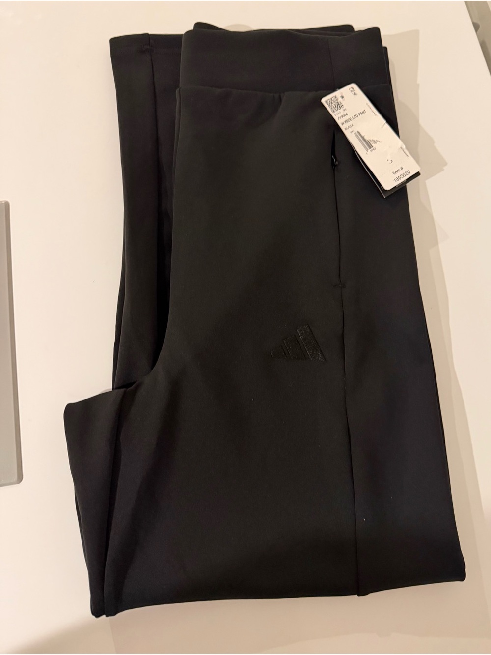 adidas Black Wide Leg Pant with Zip Pocket - Women’s